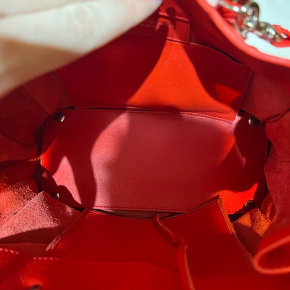 Auth BALENCIAGA Papier Mini Red Leather Tote Bag - Picture 8 of 14
